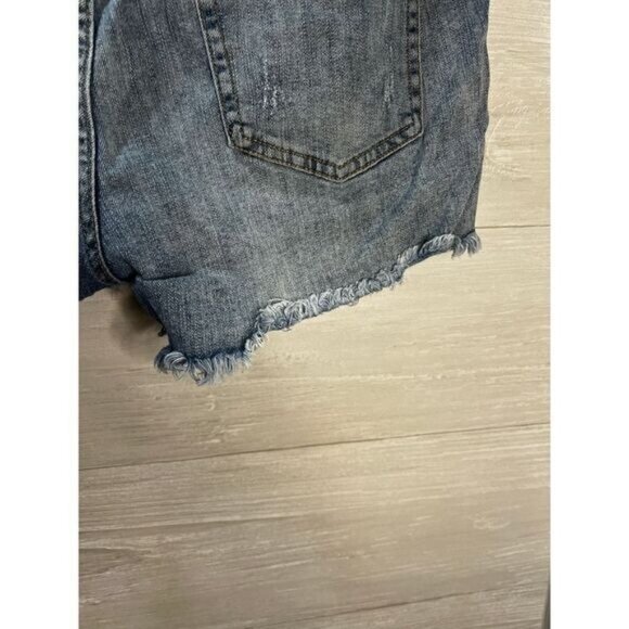 Distressed Denim Jean Shorts With Frayed Hems & Ripped Details Womens Casual Sty - Picture 3 of 7